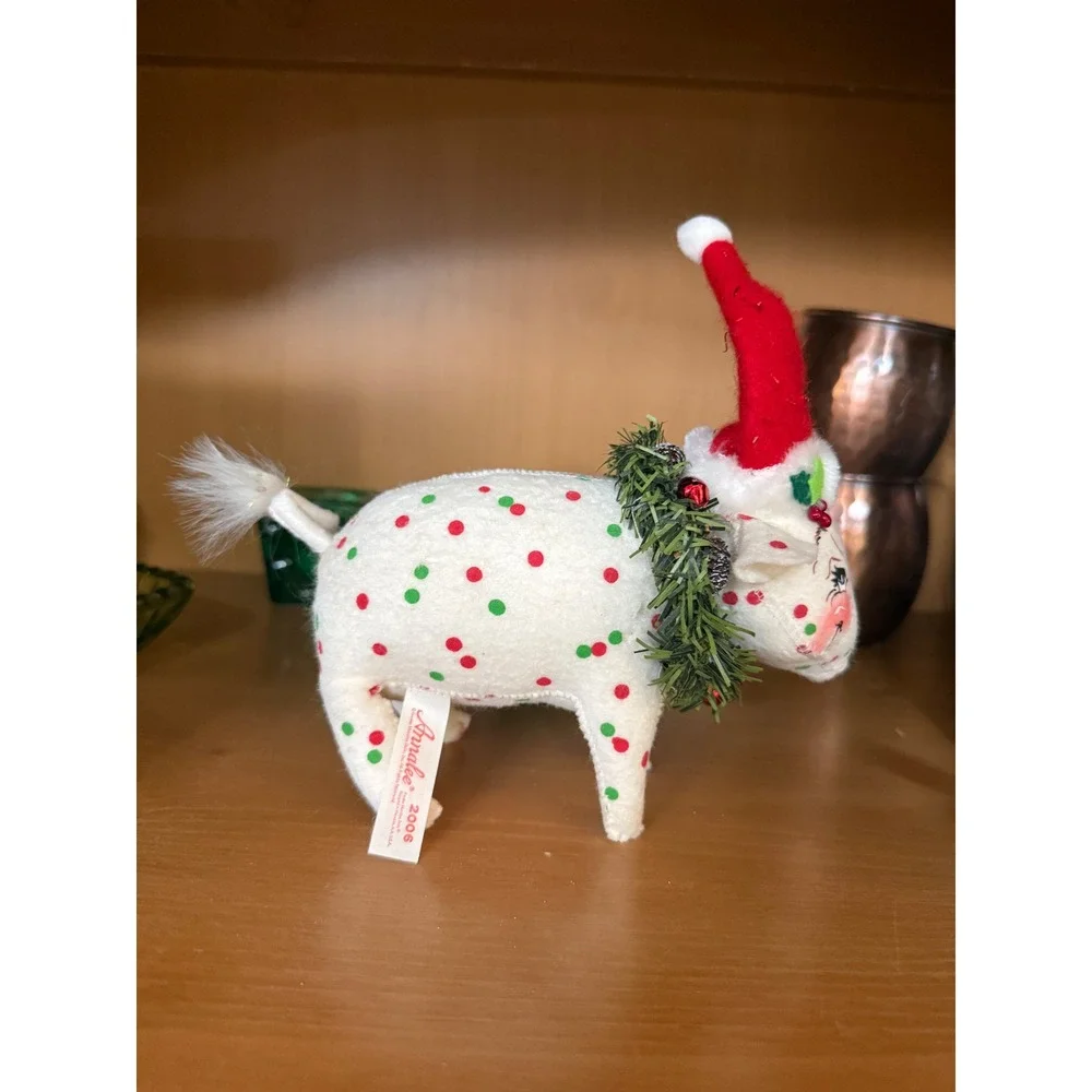 Annalee 2006 Christmas Pig w/ Santa‎ Hat 8